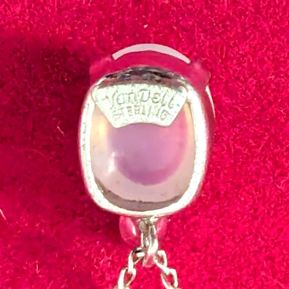 Vintage "Van Dell" Sterling Necklace, Moonstone Pendant, Mid Century, 1950 - Picture 2 of 7